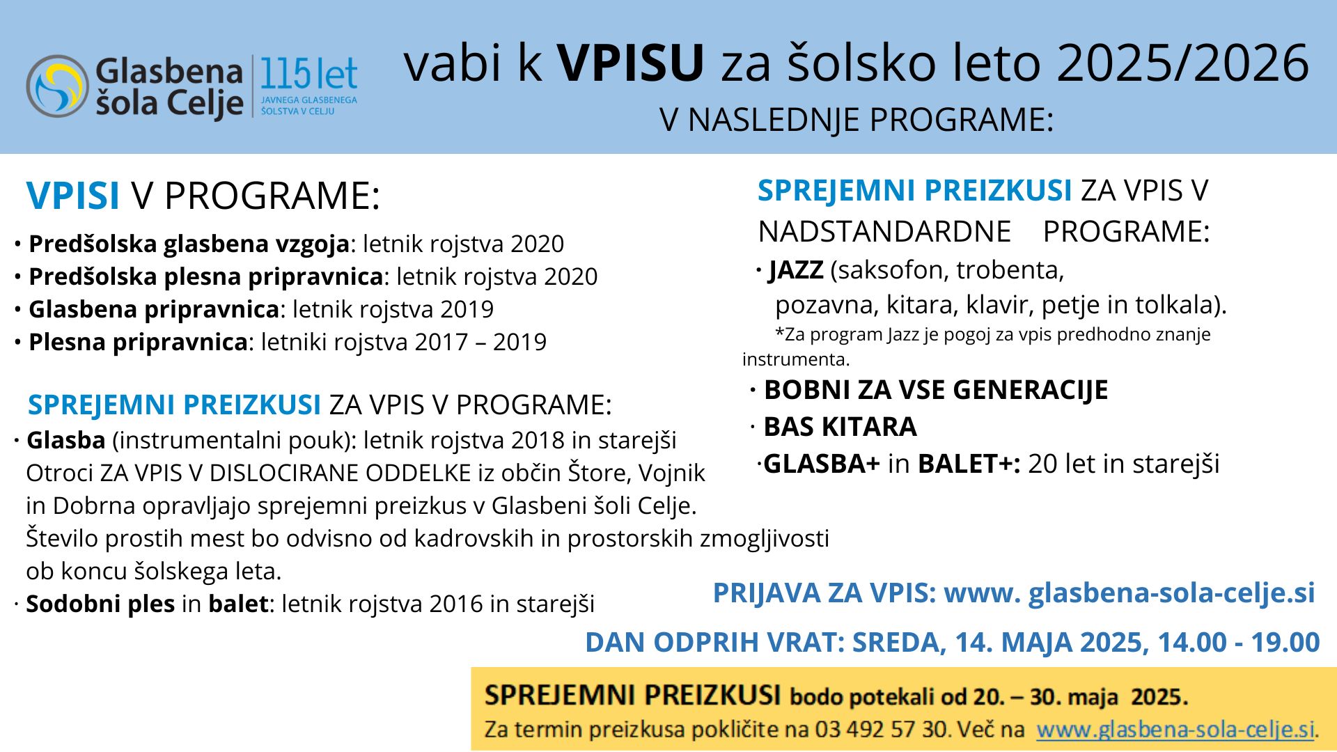 plakat splošni vpis
